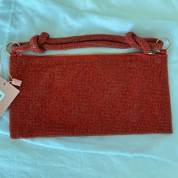 Cult Gaia Hera Nano Knotted Embellished Shoulder Bag color Poppy - Picture 3 of 6